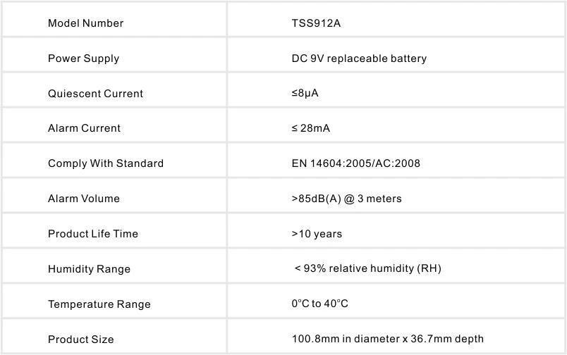 smoke alarm TSS912